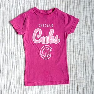 Chicago Cubs Girls Pink Graphic Tee MLB Youth Size S